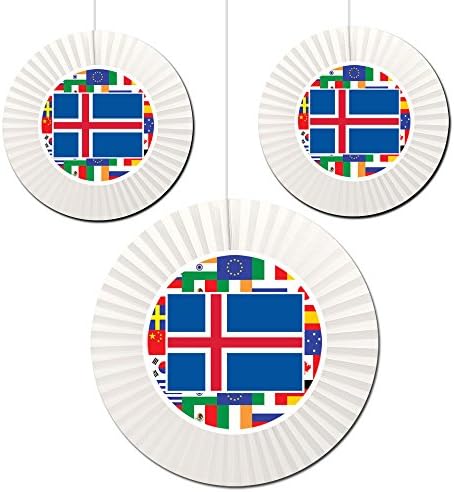 Iceland Фен Decorations (3 Count -1-16 INCH and 2-12 INCH) by Partypro