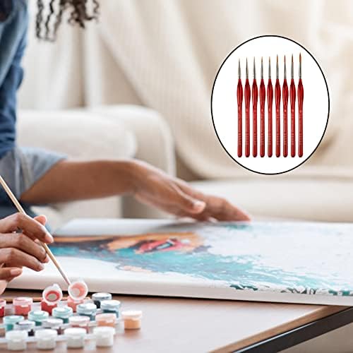 TOOYFUL 9/11Pcs Micro Detail Paint Brushes Set, Artist Script liner четки Paint Brushes Fine Detailing and Art Painting Supplies for Acrylic Watercolor - 9 Brushes Set Red