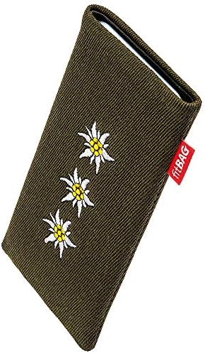 fitBAG Trachten Edelweiss Custom Tailored Sleeve for Sony Xperia 10 | Произведено в Германия | Калъф от фин плат с Подплата