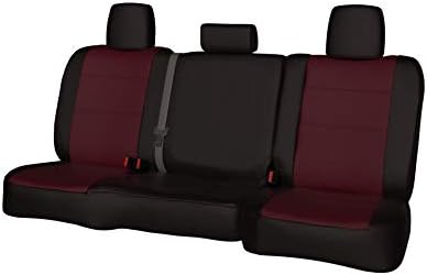 Седалка на третия ред: ShearComfort Custom Waterproof Cordura Седалките Plymouth Voyager (2001-2006) черен на цвят, с бордовым намаляване на 50/50 отзад и отдолу с регулируеми облегалки за глава
