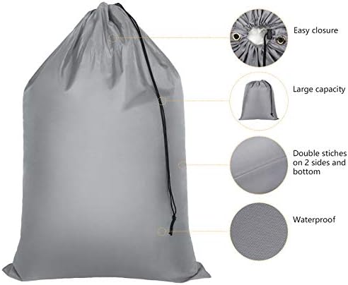 6 Бр. Тежки Големи Чанти за Бельо 3 Размера Найлон Пътна Лагерная Чанта За Дрехи с Ключалка Drawstring Машинно Пране на