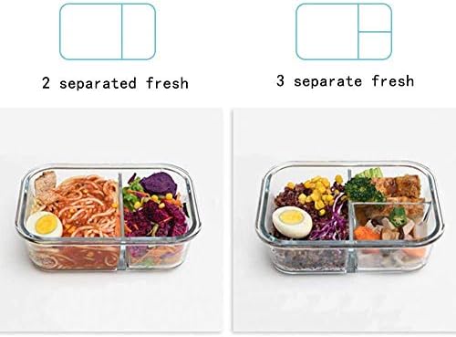 Kitchenware Студентски обяд-бокс, разделени със стъкло топъл обяд-бокс, C onvenient Прозрачен свеж, може да се използва
