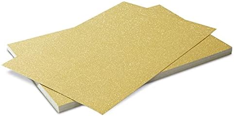 Златна Лъскава Картонена хартия, 24 на Лист Двустранно Лъскава Картонена хартия за занаятите (8x12 см)