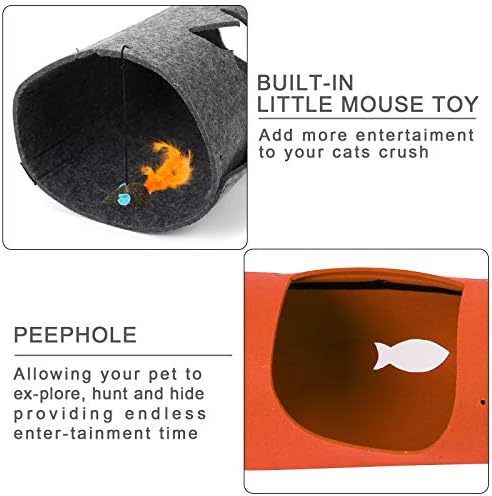 Домашен любимец Котка Tunnel - Сгъваема 3 - лентов Детска играчка - Tube Забавни за Зайци Котета и Кучета