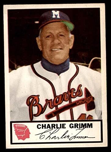 1953 Johnston Cookies 1 Charlie Grimm Boston/Milwaukee Braves (Бейзболна картичка) EX Braves