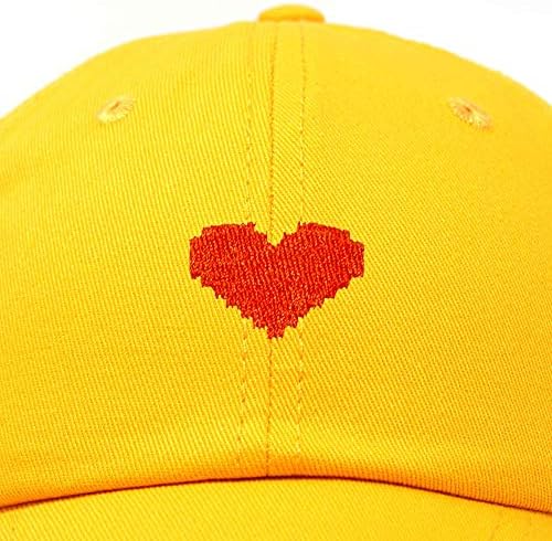 DALIX Pixel Сърце Hat Womens Dad Hats Памучни Шапки, Бродирани Валентин