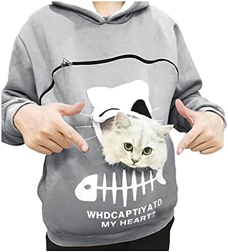 За Жени Hoody Животни За Носене На Качулка Върховете На Коригиращи Carry Cat Дишаща Блуза, Пуловер Върховете На Коригиращи Ежедневното Ризи За Момчета Сладък Евтин Пулов?