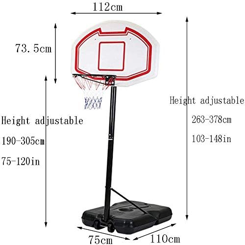 ZPTECH-lanban Регулируема 263-378 см Дължината на Преносима Младежта Възрастен Детска Баскетболна Мрежа