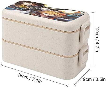Genshin Impact Bento box херметически околната среда контейнери за съхранение на храна bento box, Аниме печатна двойна