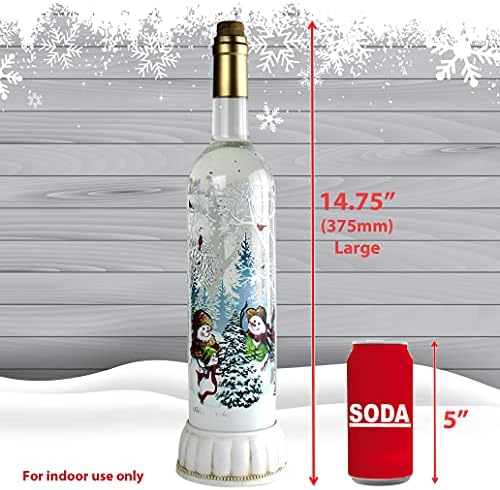 Батерия от бутилки вино глобуси сняг на Коледа музикално или УСБ управлява настояща осветени Преден вода блясък за коледна