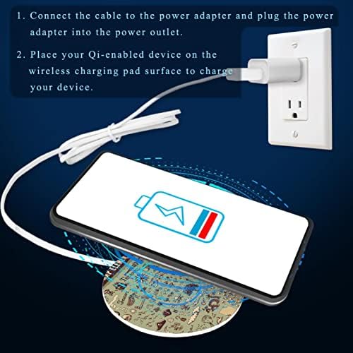Treasure Ocean Elements Qi-Certified Wireless Charger Protein Leather Surface Fast Charging 10W Max Fast Wireless Charging