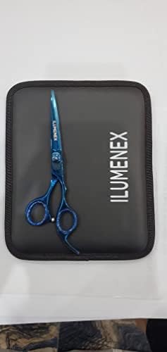 Ilumenex Professional Razor Edge Series Barber Hair Cutting Ножици Fine Adjustment Tension Screw - Premium Ножица за подстригване на коса (синя)
