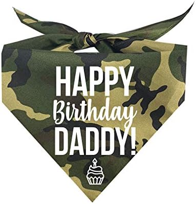 Честит Рожден Ден, татко! Печатна Кърпа за кучета (различни цветове)