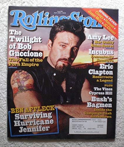 Ben Affleck - Rolling Stone Magazine - #945 - 1 април 2004 г. - Боб Guccione (Penthouse magazine): The Fall of The Порно Empire, Amy Lee, Incubus articles