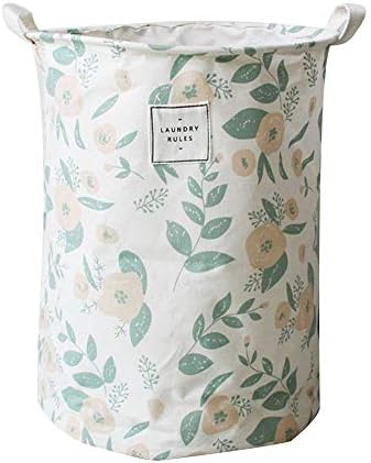 Esake Green Storage Bucket Leaf Cotton Linen Laundry Basket кош За бельо Кутия За Съхранение на Цилиндрични Кошница За