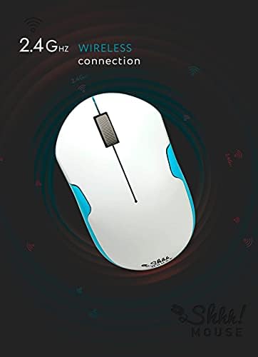 ShhhMouse Безжична Тиха Тиха мобилна оптична мишка с USB приемник и батерии, в комплекта, Преносим и компактен, За лаптоп,
