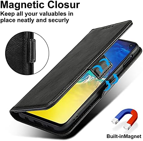 ShunJieTech за Samsung Galaxy S10e Калъф,[Слотове за карти][Каишка за китката],ПУ Кожен Портфейл Калъф Магнитна закопчалка