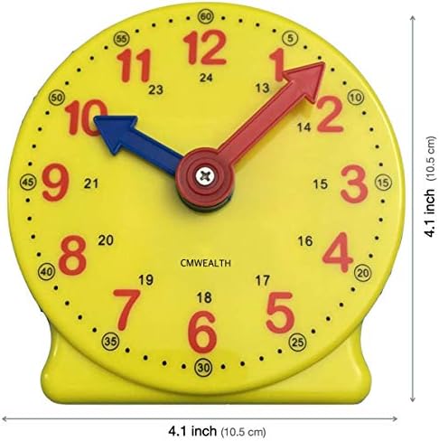 CM Wealth Обучение Clock for Kids, Student Learning Clocks Teaching Time 12/24 Hours Мотор Clock 4+Години
