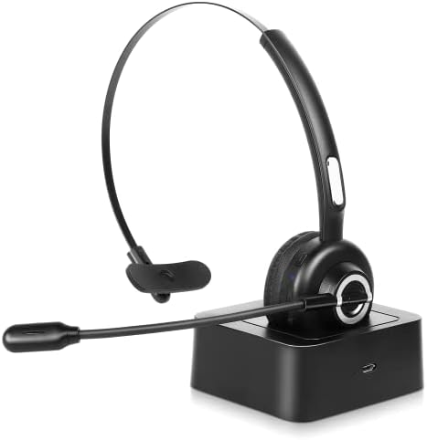 Удобна Bluetooth Слушалка, Безжични Слушалки UX-M97 с Микрофон, Безжична Слушалка за Мобилен Телефон с Шумоизолация Mic зарядно устройство ще захранване на База Функция за