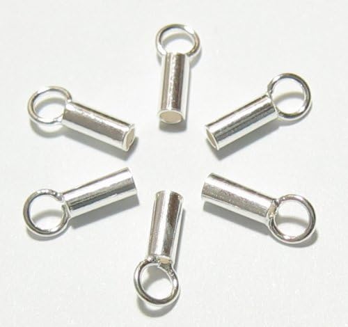 8 pcs .925 Sterling Silver Bright 1mm Leather End Cap/Изводи/Bright