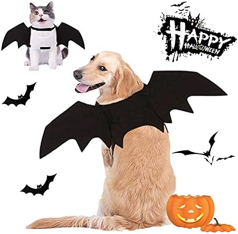 CAISANG Dog Halloween Costumes, Cat Dog Прилеп Costume Wings Pet Bat Wings for Small and Medium Large Dog, Cat Dog Costume Смешни Cat Apparel, Cosplay Clothes, Cool Dog Outfits