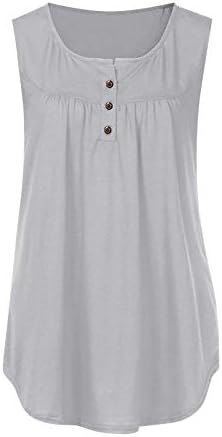 Changeshopping Solid Color Върховете for Women,Summer Round Neck Vest,Women Sleeveless T-Shirt top