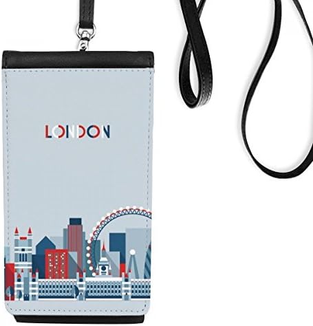 Обединено Кралство Великобритания Окото На Лондон Мост Кула Синьо Телефон В Чантата Си Чантата Виси Мобилен Чанта Черен
