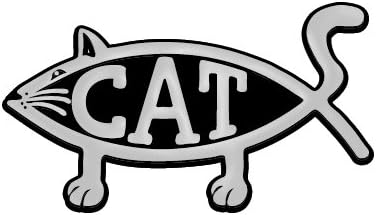 Емблемата на Cat Fish Plastic Auto - [Сребро][5 1/4 x 3 1/2]
