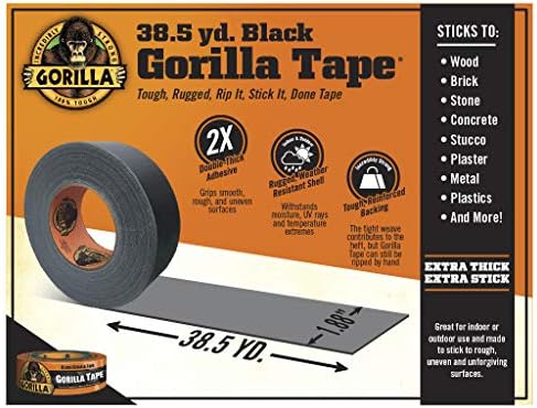 Тиксо Gorilla Black, 1.88 x 38.5 yd, Черна, (опаковка 1),6038505
