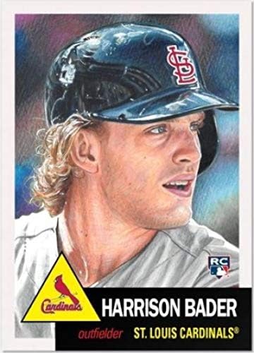 2018 Topps The MLB Living Set #120 Harrison Bader RC Новобранец St. Louis Кардиналите Официалната Бейзболна Търговска картичка с Факс Червен Автограф на гърба на ОНЛАЙН ИЗКЛЮЧИТЕЛЕН огранич