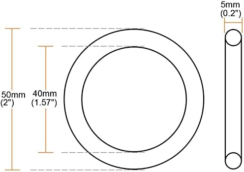 EuisdanAA 5 бр. Многофункционални Метални О-пръстен Обтегач Заварени 50 mm x 40 mm x 5 mm за Хардуер Чанти Пръстен направи