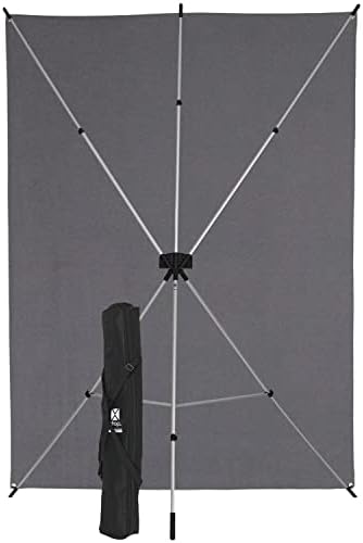 Westcott X-Drop Устойчиви на бръчки фон за снимки-Неутрален сив комплект (5 x 7') Бърз монтаж, Преносим фон за портрети