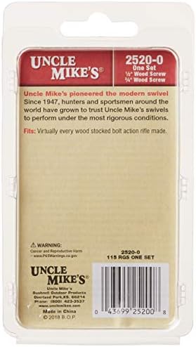 Комплект дървени винтове Uncle Mike 115 RGS Sling Swivel Wood Screw Set, по един за 1/2-инчови и 3/4-инчови винтове, черен, модел:25200