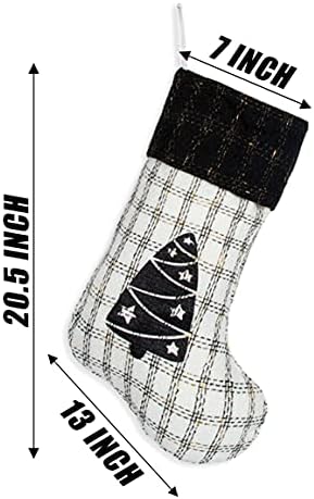 2021 Коледни Чорапи, Набор от 5 Селски Битови Традиционните Висящи Коледни Чорапи за Коледа Каминных Бижута Чорапи с Коледен Елемент на Схема 5 Опаковане