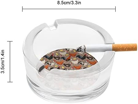 Цветна Кокошка Стъклен Пепелник Диаметър 3,3 Прозрачна Цигарената табела за Домашния Офис Настолна Ползи Крытое или Подова