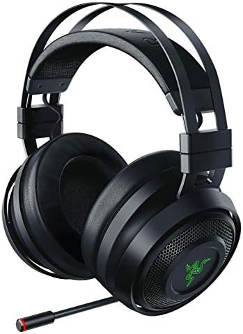 Детска слушалки Razer Nari Wireless 7.1 Surround Sound Gaming Headset: THX Audio, Авторегулируемое лента за глава и въртяща се чаша, Chroma RGB, Прибиращ се микрофон, За PC, PS4, PS5, Черен