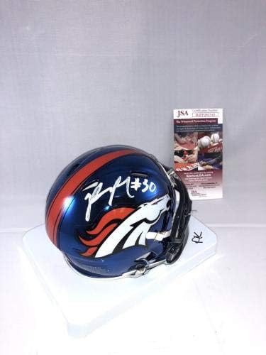 Phillip Линдзи Signed Denver Broncos Chrome Mini Helmet Jsa - Мини-Каски NFL с Автограф
