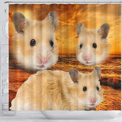 Pawlice Golden Hamster Print Завеси за душ