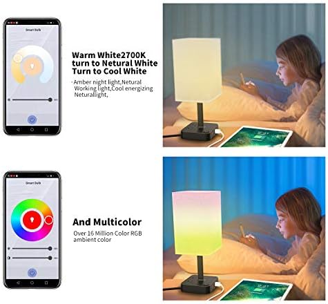 Умна електрическа крушка WiFi, LED Лампа промяна на цвета на A19, съвместима с Alexa&Google Home, RGBCW 2700K-6500K, което