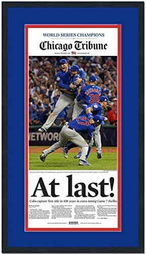 В Чикаго Трибюн At Last Cubs World Series Шампионската 17x27 Бейзболна снимка на корицата на вестника Професионално