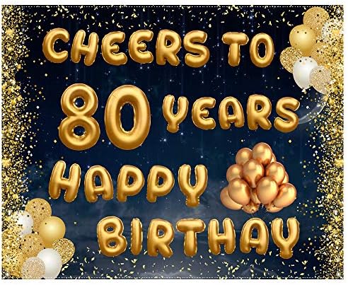 Честит 80th Birthday Decorations,80th Birthday Gifts for Women,80th Birthday Banner,Смешни 80th Birthday Party Декор,Усмихни