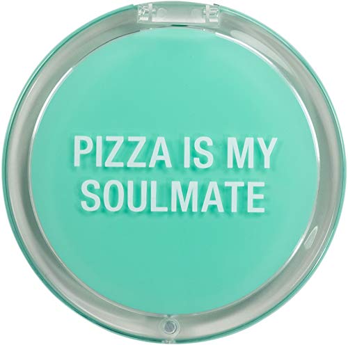 Pizza Is My Soulmate On Синьо-2.75 x 2.75 Акрилни компактно огледало