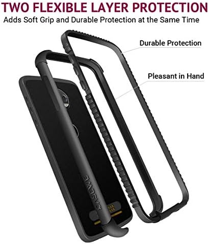 CaseWe – Motorola Moto Z2 Force Flexible Protective TPU Bumper Case Cover/Съвместимост с Мото Модификации - Всичко е Черно