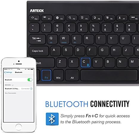 Bluetooth Клавиатура, Arteck Неръждаема Стомана Универсална Портативна Безжична Bluetooth Клавиатура за iPad iOS 10,2-инчов,