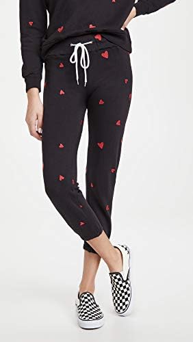 Monrow Women ' s All Over Embroidered Сърце Vintage Sweats