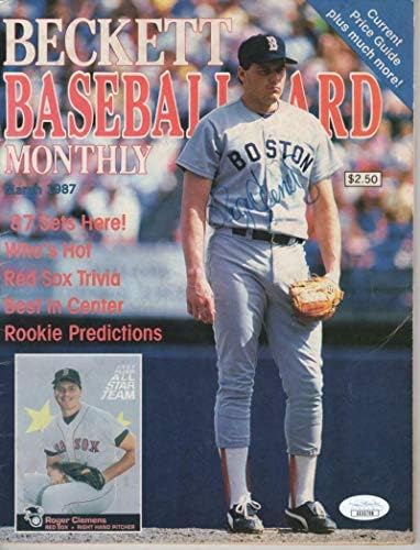 Roger Clemens Red Sox Signed Beckett Monthly March 1987 Jsa Ee33708 - Списания MLB С автограф