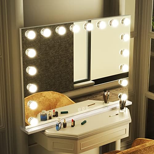 Liveasy Furniture Hollywood Оформена Грим Vanity Mirror with 3 Lighting Modes and Dimmable Brightness with Touch Screen