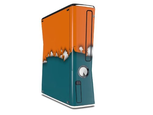 Скъсан Оранжев Цвят на Морска Пяна Зелен Стикер Стил на Кожата за XBOX 360 Тънък Вертикален