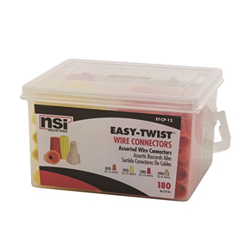 NSI ET-CP-12 Easy-Twist 2 Winged/Twist On Wire Connector Divided Combination Four Pack Pail