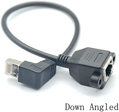 Съединители 1FT 30см UP Down Right Left Angled 90 градуса 8P8C FTP, STP Cat5 UTP RJ45 с винт LAN Ethernet Мрежова удължител 1ft - (Дължина на кабела: 30 см, цвят: десен)